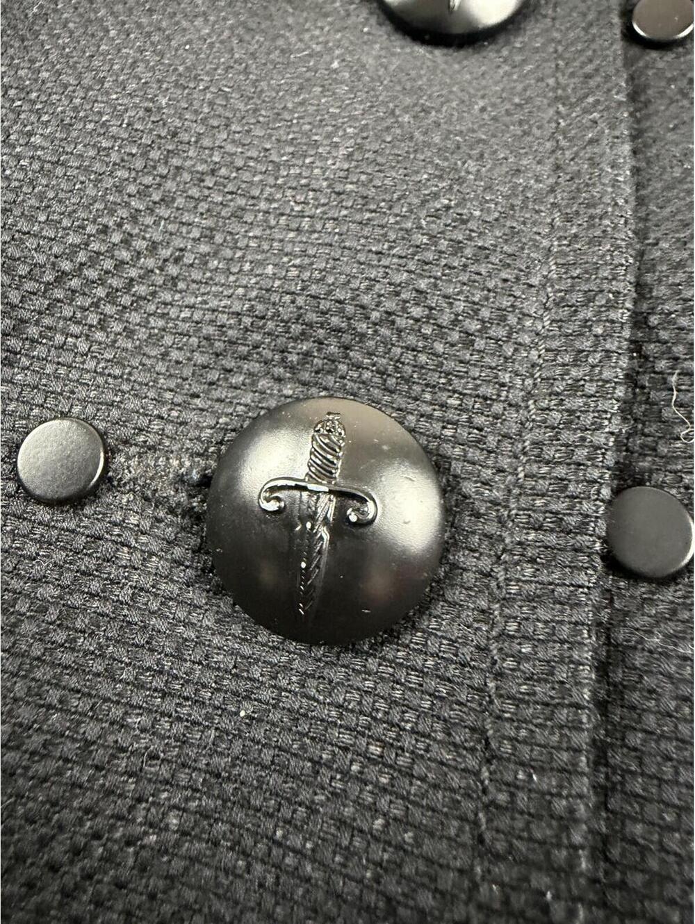 John Varvatos USA Luxe Double Breasted Pea Coat Cotton Linen Black Size S - Picture 6 of 10